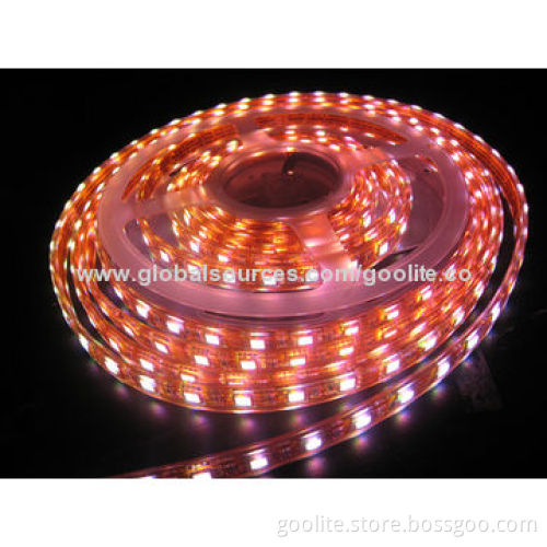 Waterproof Lighting Colorful LED Flexible Strip Light, 5050 48LEDs/m, 12V, 120-degree, CE Approved